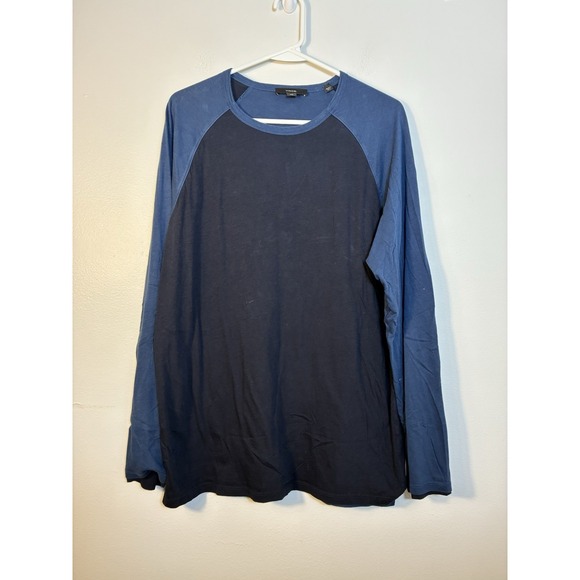 Vince Other - Vince Crew Neck Double Layered T Shirt Men's L Blue 100% Pima Cotton Long Sleeve